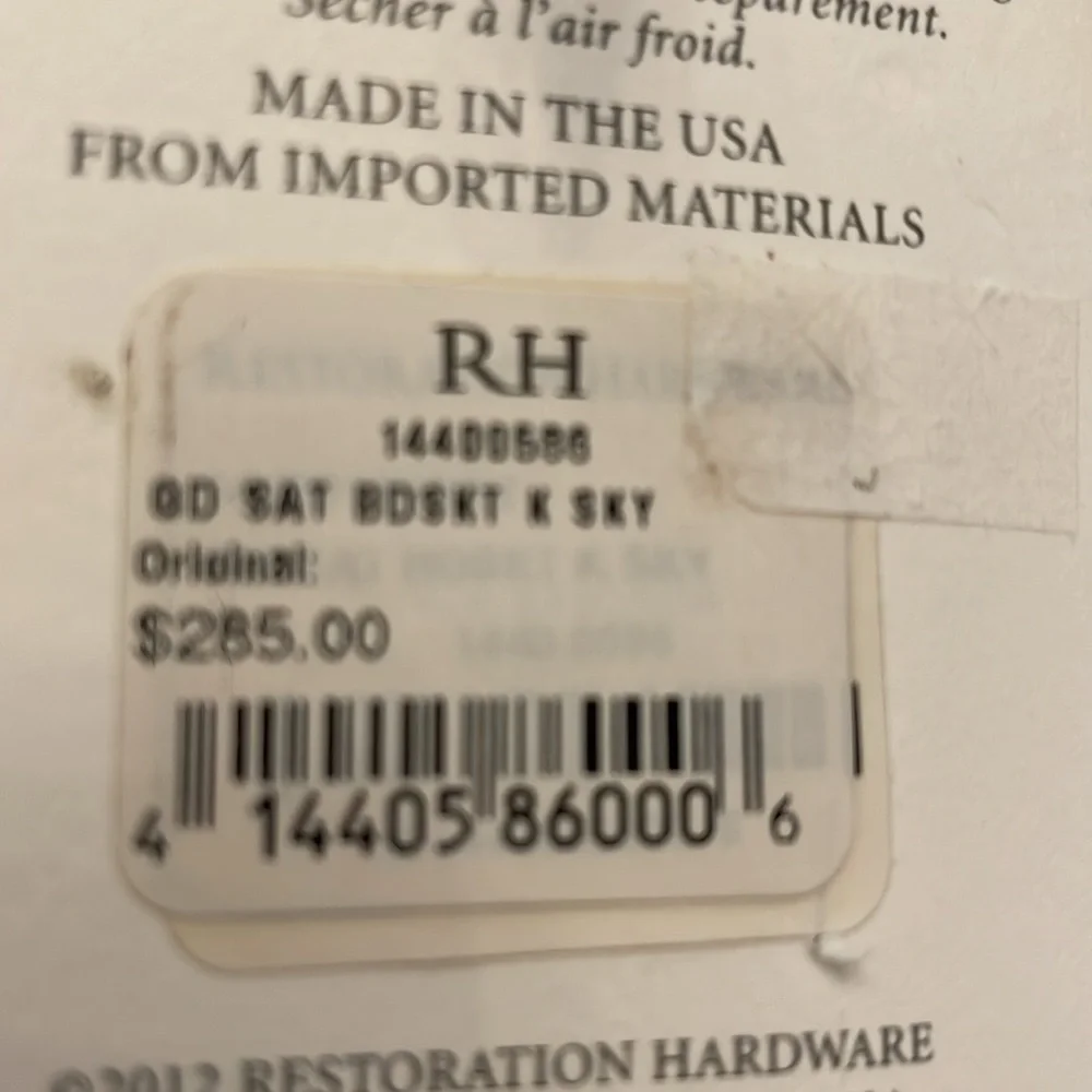 New with tags Restoration Hardware King size Bed skirt